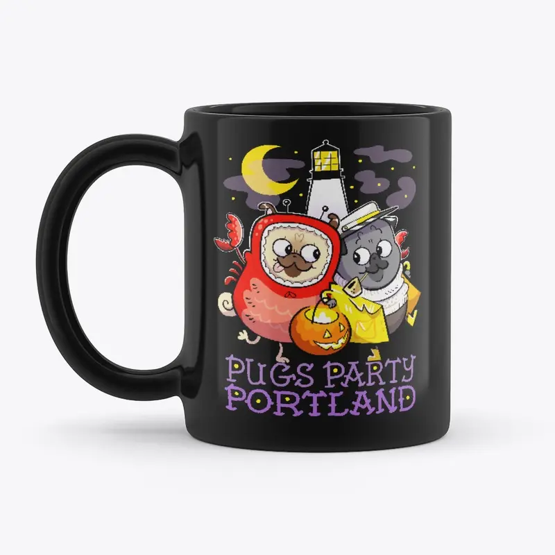 Pugs Party Portland - Black Mug