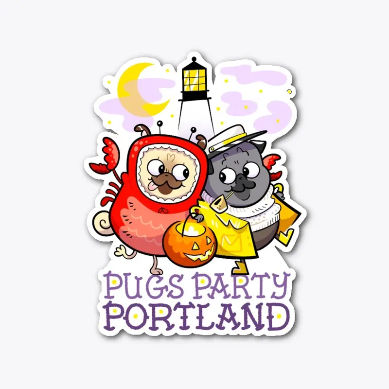 Pugs Party Portland - sticker